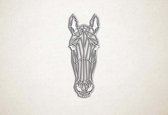 Line Art - Paard 9 - S - 60x22cm - EssenhoutWit - geometrische wanddecoratie