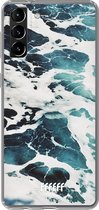 6F hoesje - geschikt voor Samsung Galaxy S21 -  Transparant TPU Case - Waves #ffffff