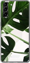 6F hoesje - geschikt voor Samsung Galaxy S21 -  Transparant TPU Case - Tropical Plants #ffffff