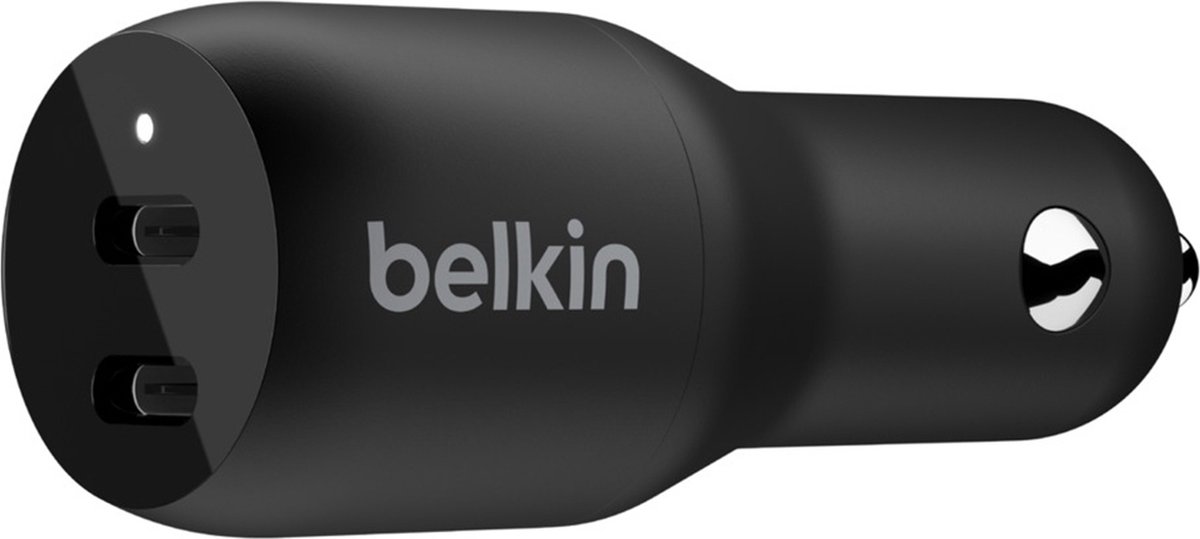 Belkin - Dual USB-C Autolader - 36W - Snellader - Zwart - Belkin
