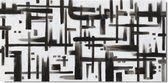 Schilderij abstract zwart wit 100 x 50 Artello - handgeschilderd schilderij met signatuur - schilderijen woonkamer - wanddecoratie - 700+ collectie Artello schilderijenkunst