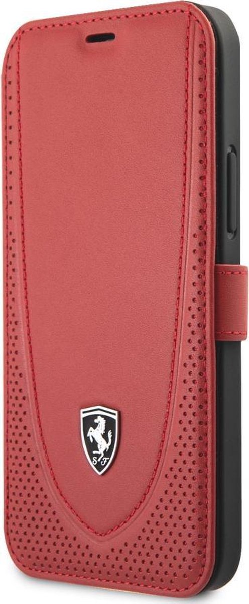 iPhone 12 Pro Max Bookcase hoesje - Ferrari - Effen Rood - Leer