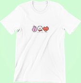 T-shirt BTS Pixel Art BT21 | Merchandise Kpop mignon | Armée des garçons de Bangtan | TATA RJ Cooky | Wit Taille XL