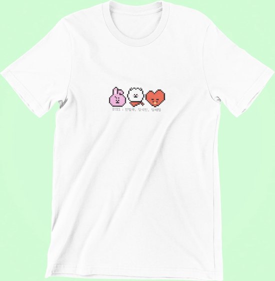 BT21 BTS Pixel Art T-Shirt | Cute Kpop Merchandise | Bangtan Boys Army | TATA RJ Cooky | Wit Maat XL