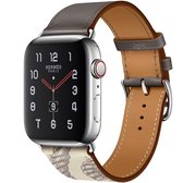 Bracelet en cuir Apple By Qubix - Marron - Convient à toutes les montres Apple 38 et 40 mm - Haute qualité!