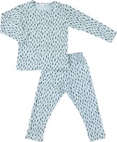 Trixie Pyjama Blue Meadow Lang Katoen Blauw 2-delig Mt 4 Jaar