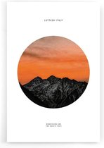 Walljar - Sunrise Mountain Luttach - Muurdecoratie - Poster met lijst