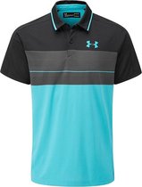 UA Vanish Chest Stripe Polo-Black / Jet Gray - Mannen maat: M    heren > golf kleding > polo