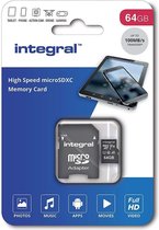 Integral 64GB HIGH SPEED MICROSDHC/XC V10 UHS-I U1 mémoire flash 64 Go MicroSD