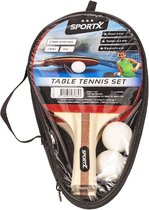 2x battes de tennis de table set de sport avec 2 balles - Play Ping Pong