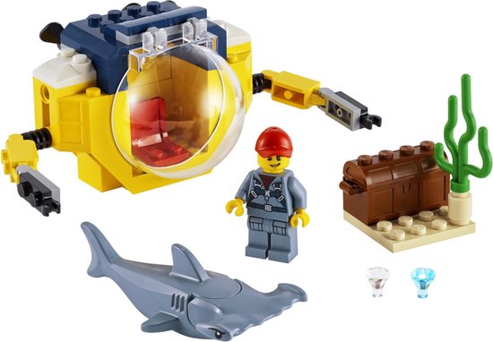LEGO City 60263 Le mini sous-marin, Jouet Requin Enfants de 4 ans et + | bol