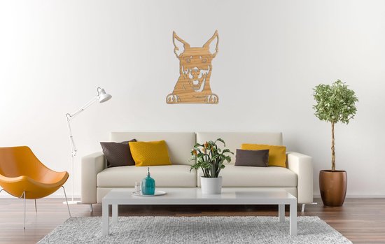 Décoration murale - Chien - Australian Kelpie 2 - XS - 29x21cm - Chêne - décoration murale - Line Art