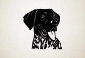 Wanddecoratie - Hond - Duitse staande hond 3 - L - 78x75cm - Zwart - muurdecoratie - Line Art