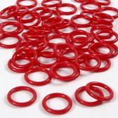 Plastic ring, afm 15 mm, dikte 2 mm, rood, 50 stuk/ 1 doos