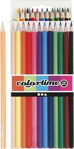 Colortime Kleurpotloden, L: 17,45 cm, vulling 3 mm, diverse kleuren, 12 stuk/ 1 doos