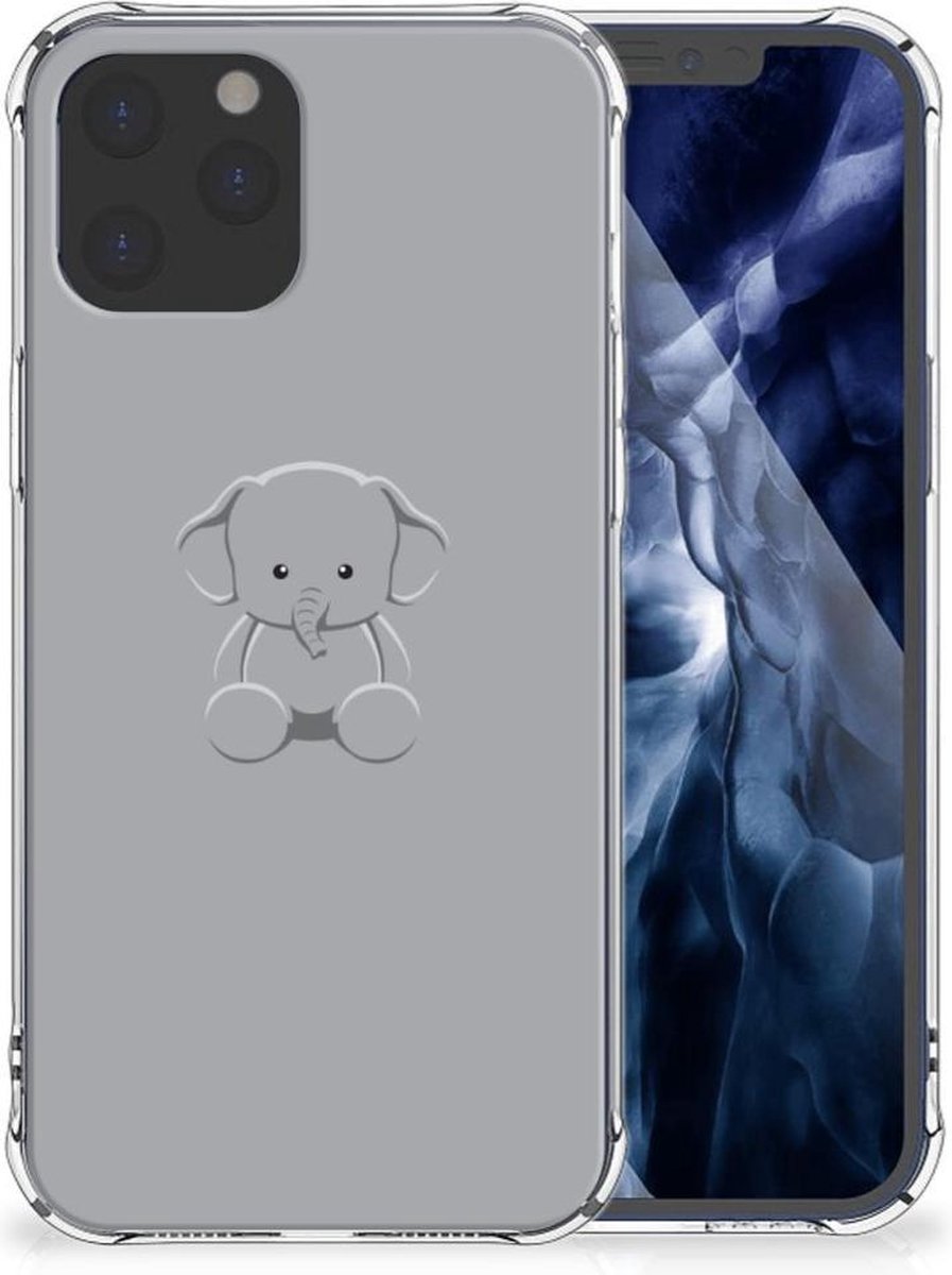 iPhone 12 Pro Max Stevig Bumper Hoesje Grijs Baby Olifant