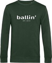 Heren Sweaters met Ballin Est. 2013 Basic Sweater Print - Groen - Maat S