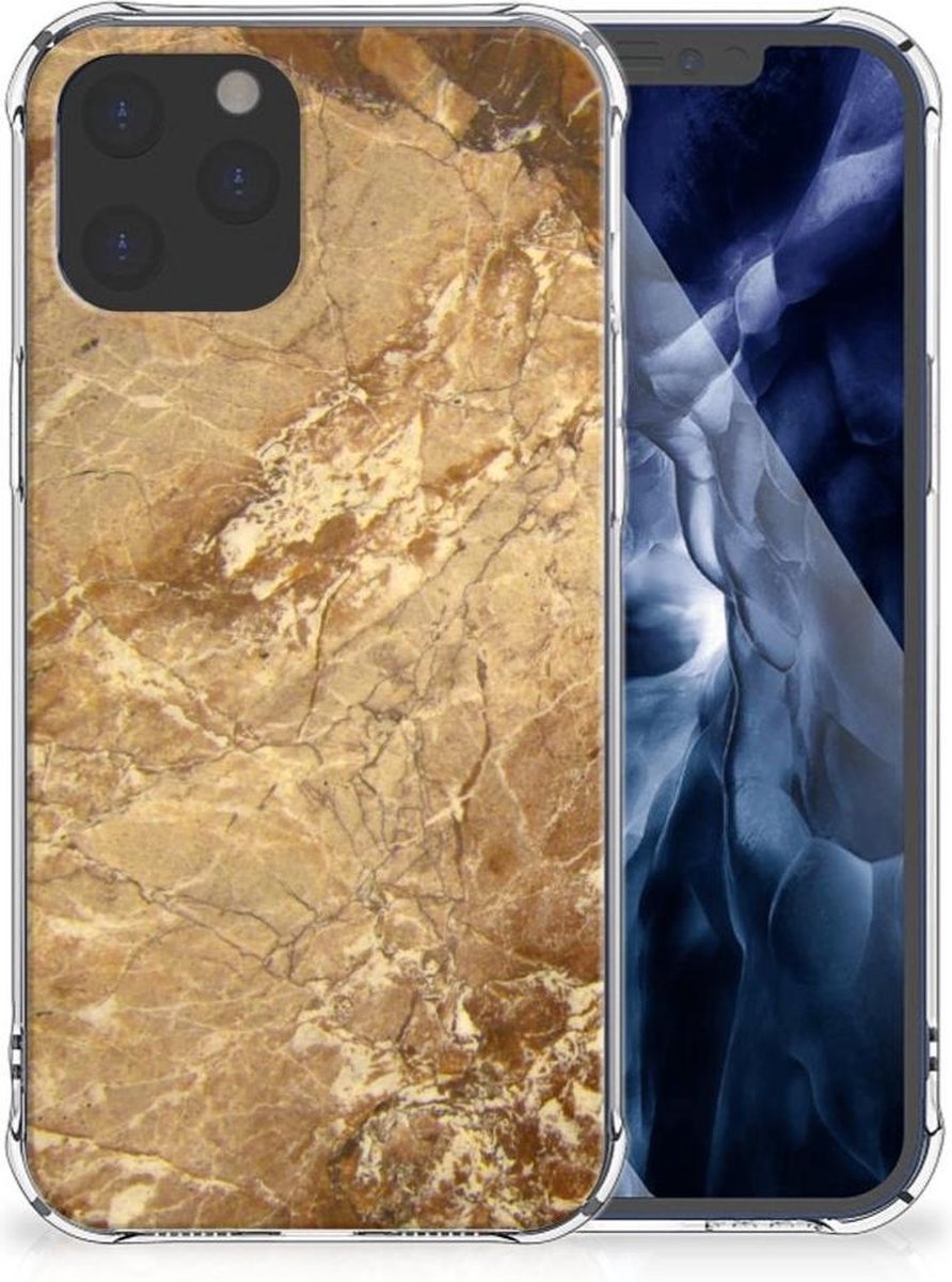 iPhone 12 Pro Max Anti-Shock Hoesje Marmer Creme
