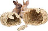 Relaxdays knaagdier speelgoed - set van 3 - grashuis - speeltje - benodigdheden konijn