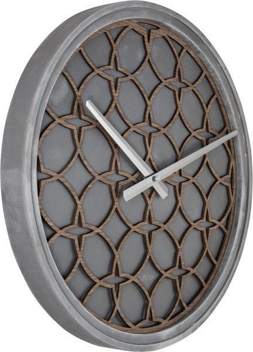 NEXTIME Wandklok Basic Dome zwart ø 35 cm kopen