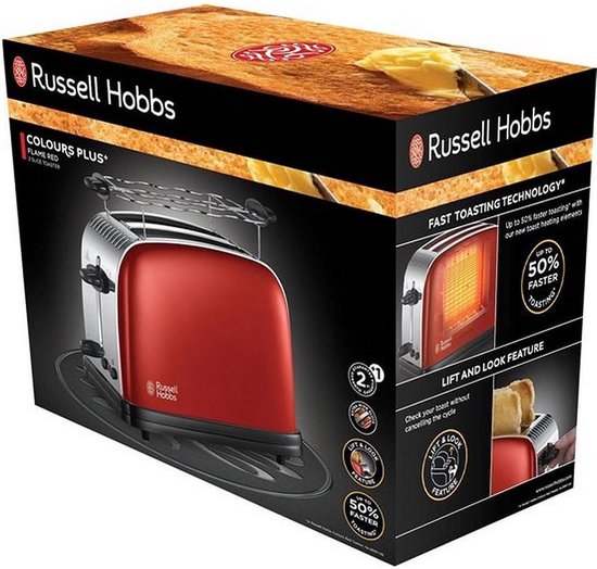 Russell Hobbs 23330-56 Colours Plus+ - Broodrooster - Rood - Russell Hobbs