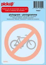 Pickup Pictogram achter glas 10x10 cm - Verboden voor rijwielen