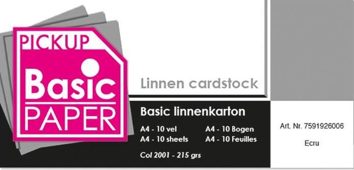 Pickup Basic Linnenkarton A4 Ecru - 10 vel - 215g