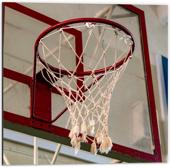 Dibond - Basketball Net - 50x50cm Foto op Aluminium (Wanddecoratie van metaal)