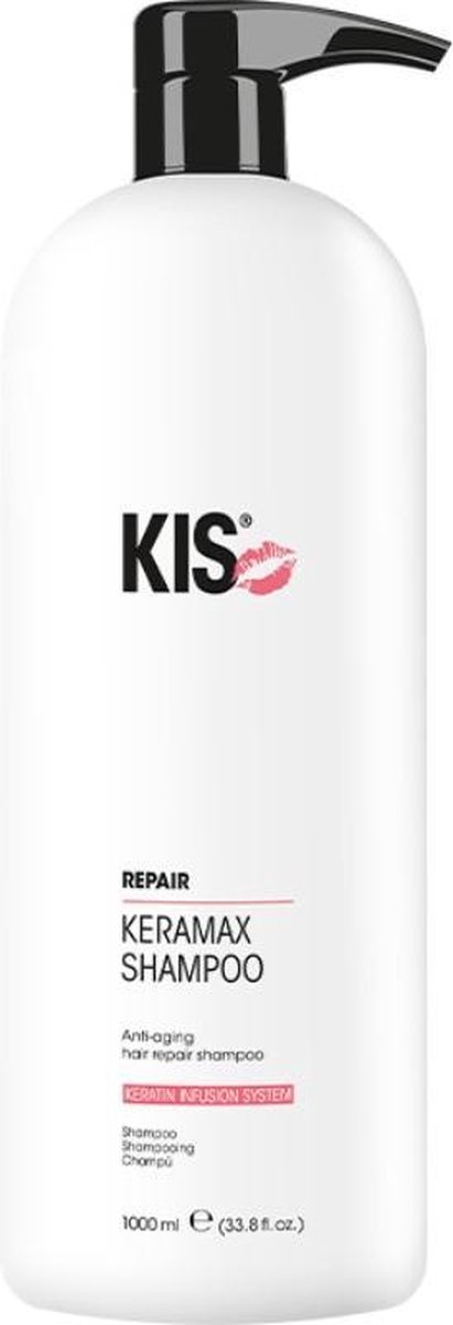 KIS Keramax Shampoo-1000 ml met pomp - vrouwen - Voor - 1000 ml met pomp