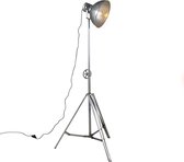 QAZQA samia-sabo - Industriele Tripod | driepoot vloerlamp | Staande Lamp - 1 lichts - H 177 cm - Staal - Industrieel -  Woonkamer | Slaapkamer
