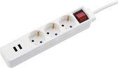 Hama Stekkerdoos USB 3,4A 3-voudig Wit