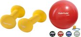 Tunturi - Fitness Set - Neopreen Dumbbellset 2 x 1,5 kg  - Gymball Rood 65 cm