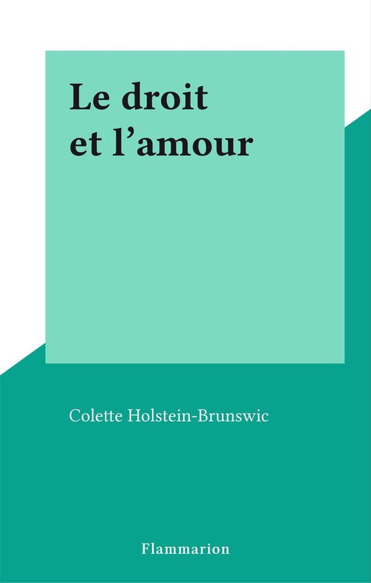 Le droit et l'amour - cover