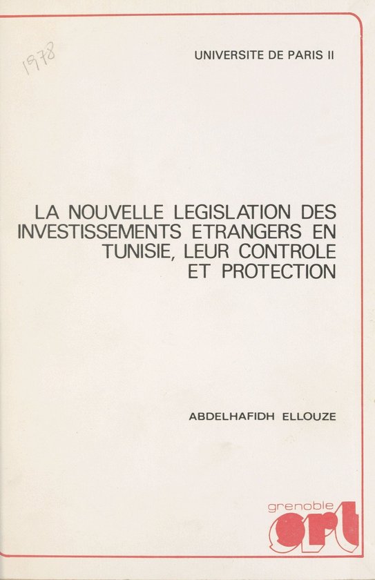 La nouvelle législation des investissements étrangers en T ... - cover