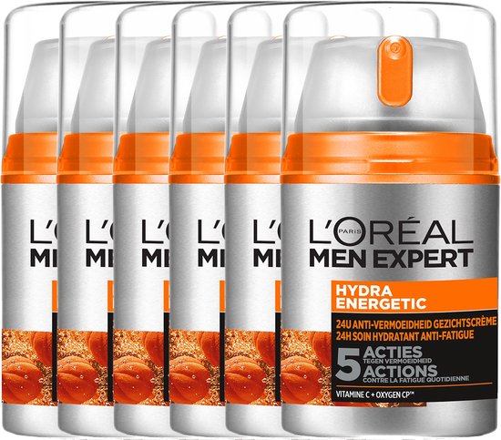 L’Oréal Paris Men Expert Hydraterende Dagcrème - 6 x 50 ml - Voordeelverpakking