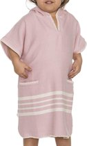 Kinder Strandponcho Hamam Rose Pink - 2-3 jaar - - jongens/meisjes/unisex pasvorm - poncho handdoek voor kinderen met capuchon - zwemponcho - badcape - badponcho
