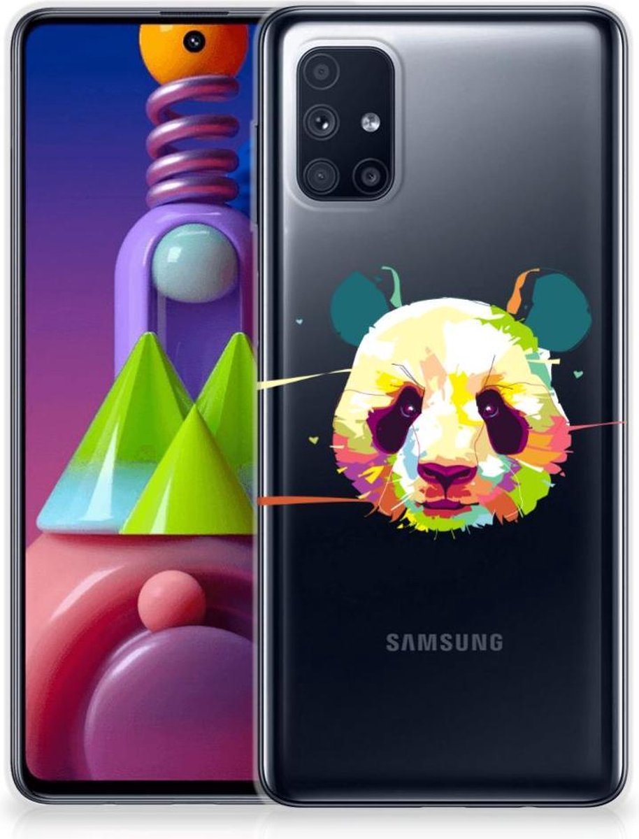 Samsung Galaxy M51 Telefoonhoesje met Naam Panda Color