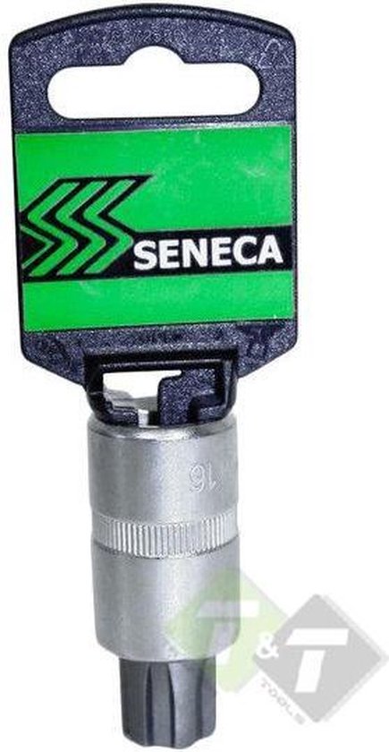 Seneca Ribe doppenset van 1/2 inch, verpakt op een zwarte plastic kaart met groene opdruk.