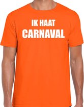 Ik haat carnaval verkleed t-shirt / outfit oranje voor heren - carnaval / feest shirt kleding / kostuum XL