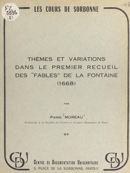 Thèmes et variations dans le premier recueil des "Fables" d ... - cover