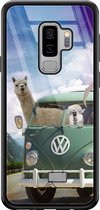 Samsung S9 Plus hoesje glass - Lama adventure | Samsung Galaxy S9+ case | Hardcase backcover zwart