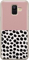 Samsung A6 2018 hoesje siliconen - Stippen roze | Samsung Galaxy A6 2018 case | Roze | TPU backcover transparant