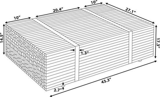 BELIANI GANDER - Salontafel - Lichte houtkleur - Teakhout