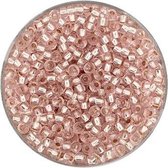 9299-4 Rocailles roze zilveren kern 2.6mm