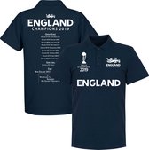 Engeland Cricket World Cup Winners Road to Victory Polo Shirt - Navy - XXL