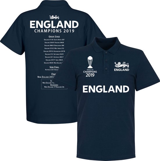 Engeland Cricket World Cup Winners Road to Victory Polo Shirt - Navy