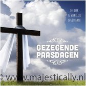 Kaart - gezegende paasdagen kruis - Bijbel - Christelijk - Majestic Ally - 6 stuks