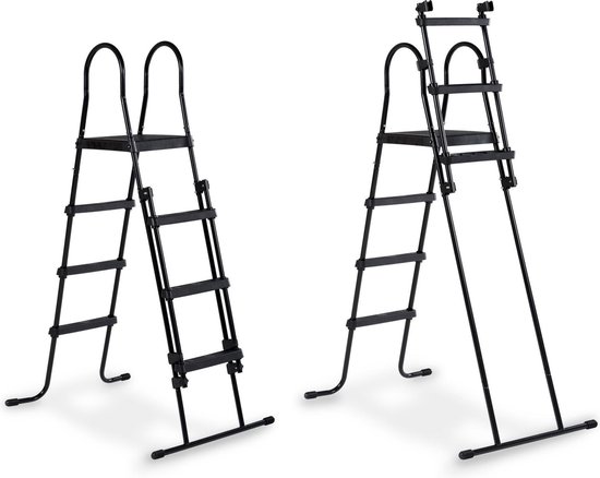 EXIT Black Leather Frame Zwembad ø450 - Opzetzwembad - met Zandfilterpomp & Overkapping - Rond - Zwart
