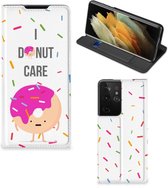 Bookcase met Quotes Samsung Galaxy S21 Ultra Smartphone Hoesje Cadeautjes voor Meisjes Donut