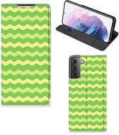 Book Case Samsung Galaxy S21 Plus Telefoonhoesje Waves Green